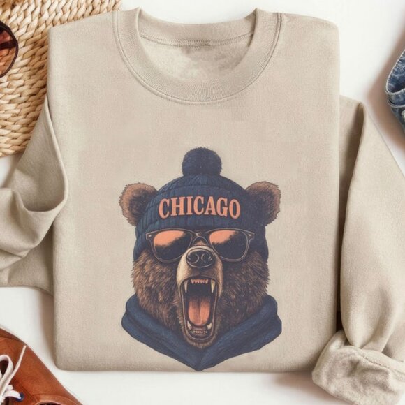 Gildan Tops - Vintage Chicago Bears Football Sweatshirt Sand Chicago NFL Shirt True Sport Fans